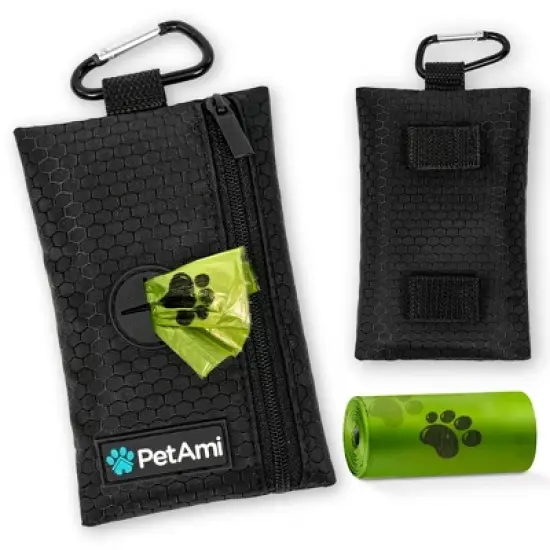 PetAmi Dog Waste Bag Holder for Leash, Puppy Waste Dispenser Walking Travel Camping, Treat Pouch Pet Supplies Must Have image {1}
