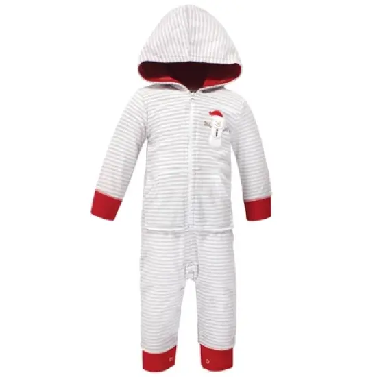 Hudson Baby Infant Fleece Jumpsuits, Coveralls, and Playsuits 2pk, Santa Snowman image {2}