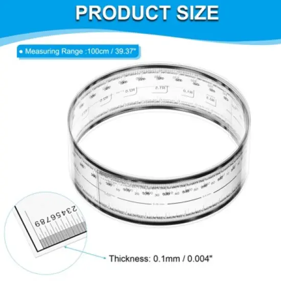 Unique Bargains PET Plastic Folding Film Flexible Ruler with R Angle and Width Lines image {1}