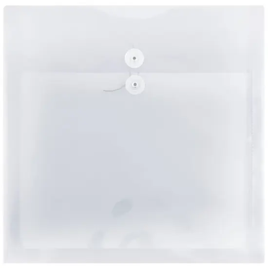 JAM Paper 13'' x 13'' 12pk Plastic Envelopes with Button and String Tie Closure - Clear: Large Filing Accessories image {4}