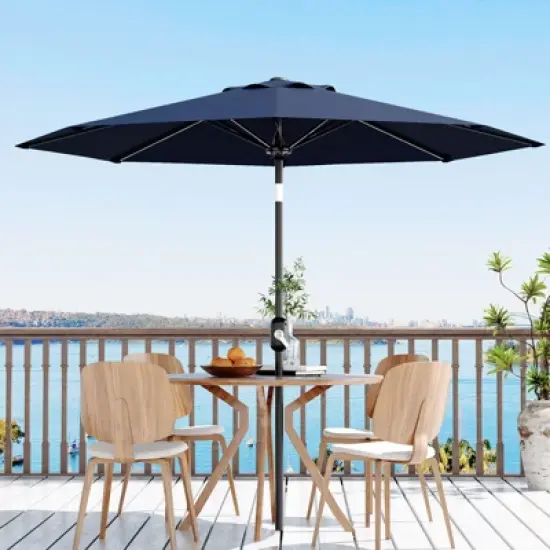 9' Outdoor Patio Umbrella, Outdoor Table Umbrella, Yard Umbrella, Market Umbrella with 8 Sturdy Ribs, Push Button Tilt and Crank image {12}