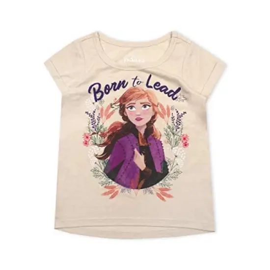 Disney Girl's 3-Pack Anna and Elsa Fearless Short Sleeve A-Line Frozen II Tee Shirts for Toddler image {2}