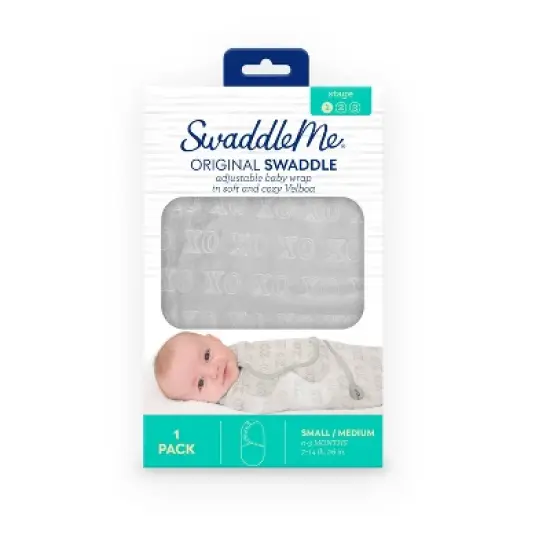 SwaddleMe by Ingenuity Original Swaddle in Velboa - Hugs & Kisses - S/M - 0-3 Months image {3}
