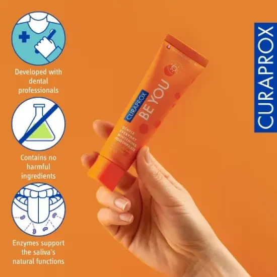 Curaprox Be You Toothpaste Peach + Apricot, 60ml &ndash; Gentle Enzymatic Whitening & Fresh Finish image {4}