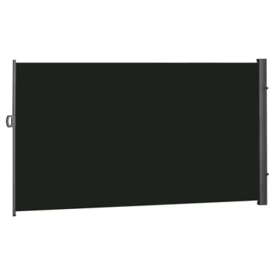 Outsunny Side Awning, Retractable Privacy Screen & Driveway Guard Instant Outside Screen/Wall Side Shade and Wind Block for Garden Black image {7}