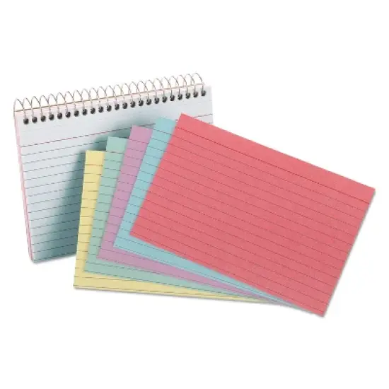 Oxford Spiral Index Cards 4 x 6 50 Cards Assorted Colors 40286 image {1}