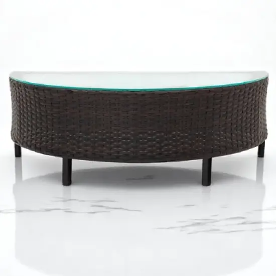 5-Piece Outdoor Rattan Sofa Set with Cushions, Pillows, and Tempered Glass Table &acirc;&acirc;&sbquo;?Multifunctional, UV & Water-Resistant Patio Furniture image {4}