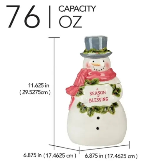 Certified International Snowman Greetings Cookie Jar image {3}