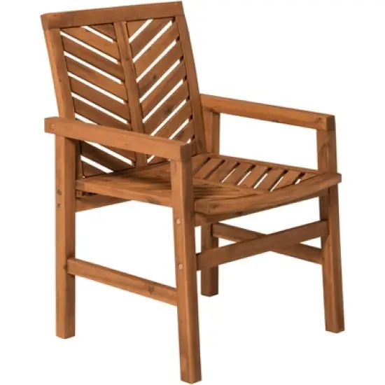 2pk Slatted Chevron Acacia Wood Patio Chairs - Saracina Home image {15}