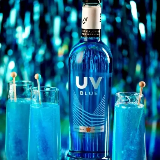 UV Blue Raspberry Flavored Vodka - 750ml Bottle image {2}