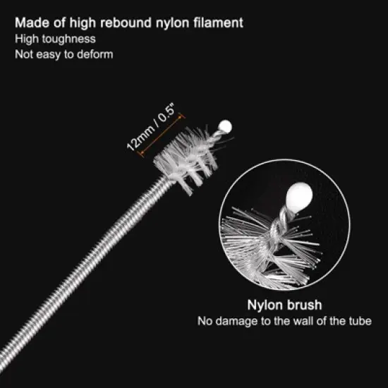 Unique Bargains Flexible Long Nylon Bristles Drain Line Cleaner Tool Brush 2 Pcs image {2}