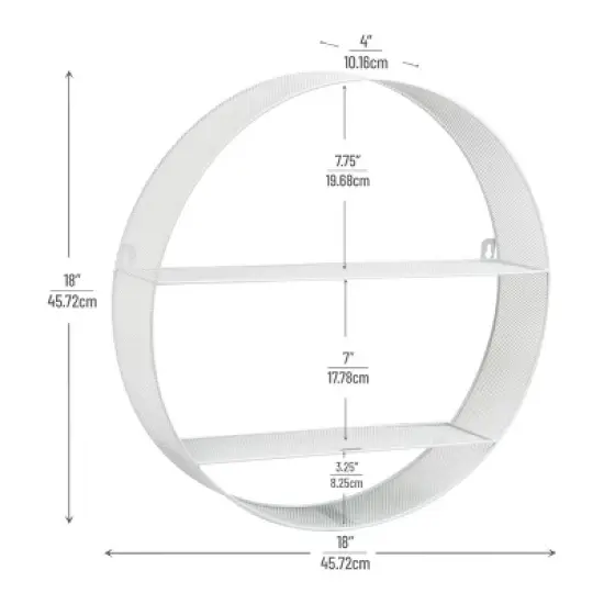Mind Reader Circular Floating Shelves Metal Mesh image {2}