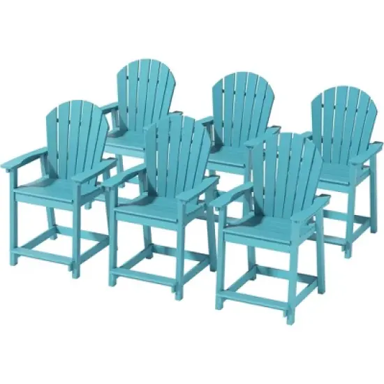 Decksplore Tall Adirondack Chairs Set Patio Chairs HDPE Weather Resistant Adirondack Balcony Chairs Outdoor Chairs for Garden Backyard image {8}