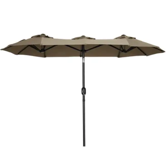 NicBex 9.5FT Double-Sided Patio Umbrella,Outdoor Patio Umbrella with Push Button Tilt & Crank,12-Rib Outdoor Market Umbrella for Pool,Garden image {11}