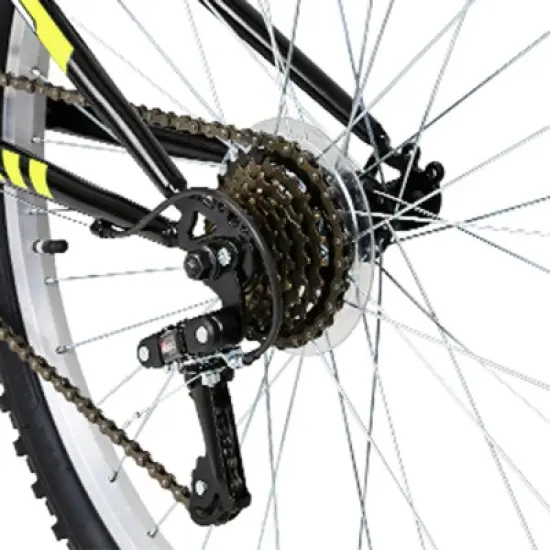 Hykolity 26/27.5-Inch Mountain Bike, Mens Womens, Steel Full Suspension, 18-Speed, Adjustable Saddle, Linear Pull Brakes, Alloy Rims image {7}