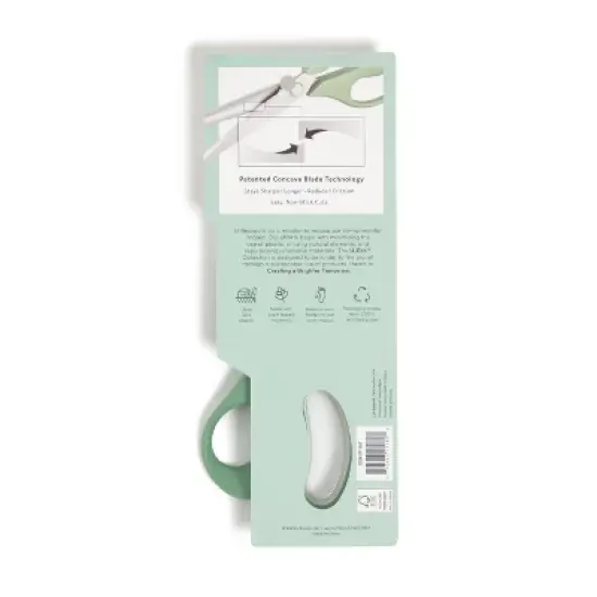 U Brands 8" U-Eco Stainless Steel Ergonomic Scissors Grass image {3}
