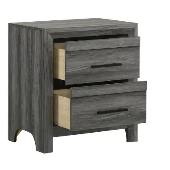 Denver Modern Style 2-Drawer Night stand Made with Wood in Gray same as G150108547 (NJ inventory) image {3}