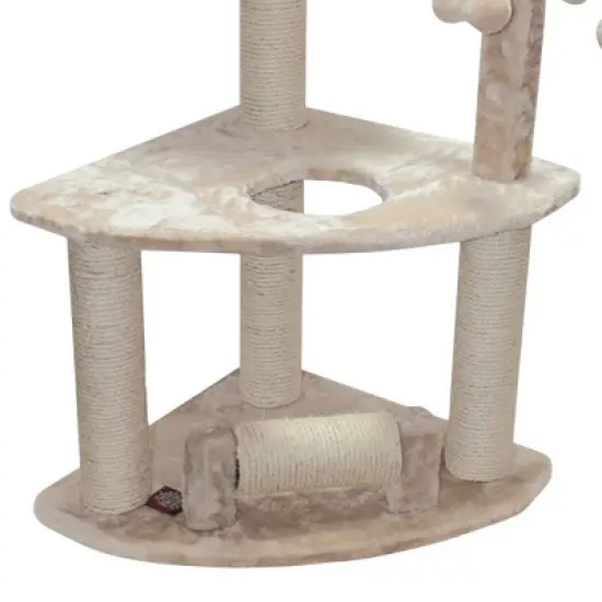Majestic Pet Casita Faux Fur Activity Center Cat Scratcher Honey 36 in image {2}