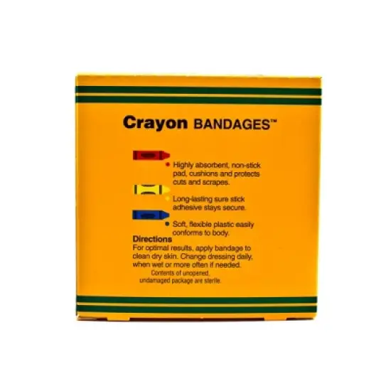 ASO Adhesive Strips for Wounds, Crayon Design, 100 Count, 1 Pack image {2}