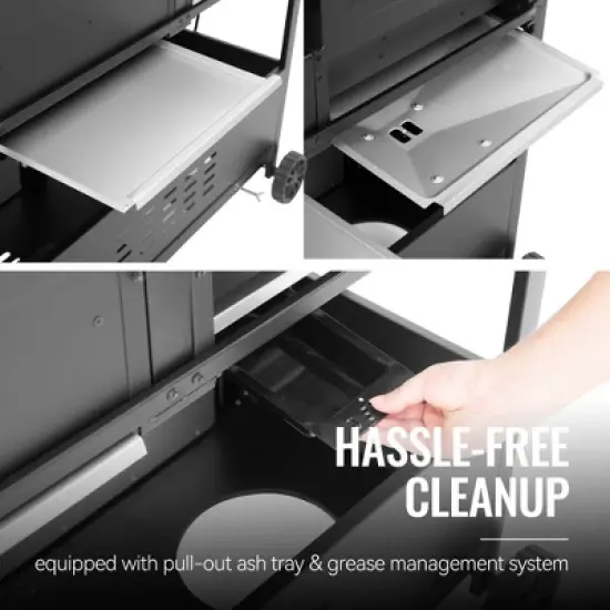 RoyalGourmet 2-Burner Gas and Charcoal Combo Grill with Cover ZH3002CTG Black image {7}