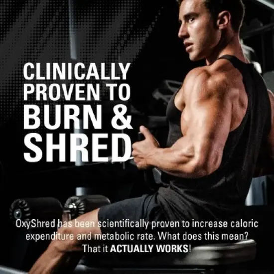EHPlabs OxyShred Thermogenic Pre Workout & Fat Burner - Clinically Proven Preworkout Powder with Acetyl L Carnitine - Kiwi Strawberry, 60 Servings image {4}