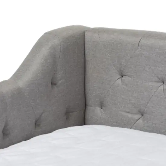 Twin Perry Modern and Contemporary Fabric Daybed with Trundle Light Gray - Baxton Studio image {5}