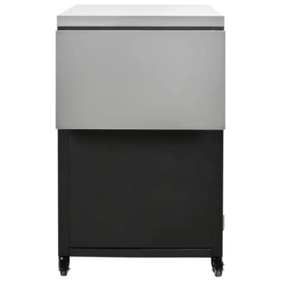 YOOCOZZ Outdoor Rolling Iron Cabinet with Folding and Extendable Work Surfaces, Ample Storage Space - Black image {13}