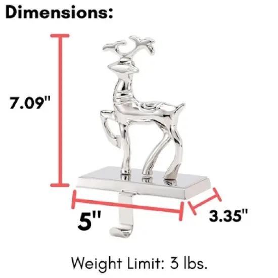 BirdRock Home Reindeer and Santa Claus Stocking Holder Set for Mantle image {4}