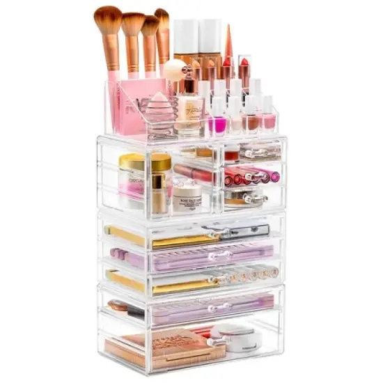 Sorbus 4-piece Makeup and Jewelry Storage Case Display - Spacious Design - Great for Bathroom, Dresser, Vanity and Countertop image {7}