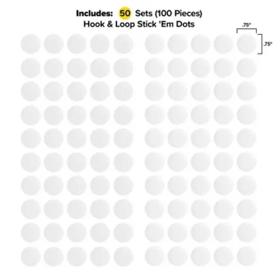 Wrap-It Stick 'Em Dots 0.75" 50 Sets White image {2}