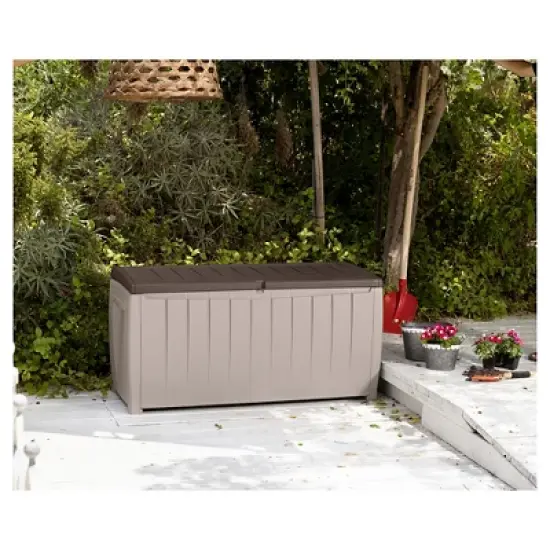 Novel 90 Gallon Outdoor Storage Box - Beige/Brown - Keter image {6}