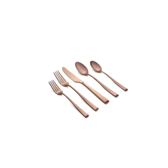 Cambridge Silversmiths 20pc Marlise Copper Satin Flatware Set: Copper Silverware, Service for 4, Dishwasher-Safe image {4}