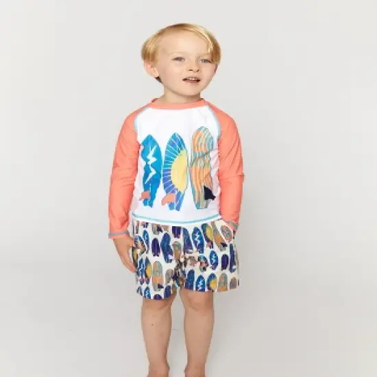 Andy & Evan  Toddler BOYS 2-PIECE RASHGUARD  SWIM SET image {1}