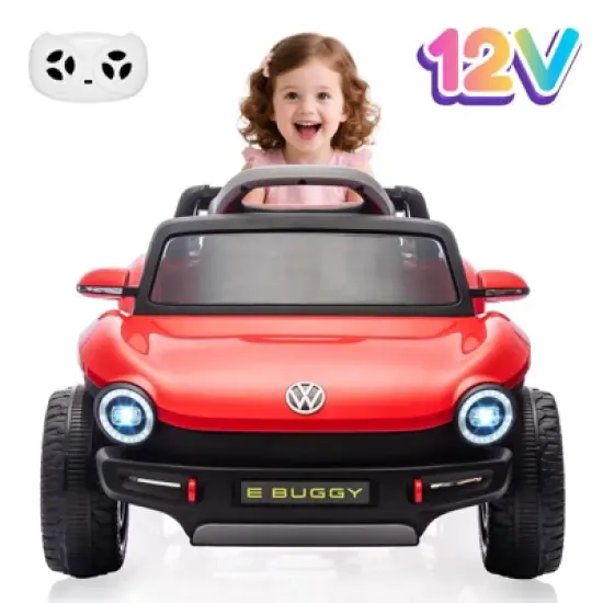 Licensed Volkswagen Beetle Ride-On Car for Kids, 12V Electric Vehicle, 4-Wheeler Toy Car with Remote Control, LED Lights, Music Player image {10}