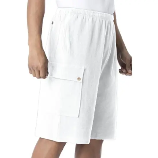 KS Island by KingSize Men's Big & Tall Full Elastic Waist Gauze Cargo Shorts image {4}
