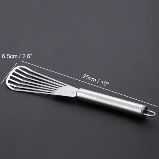 Unique Bargains Kitchen Stainless Steel Slotted Barbecue Spatulas and Turners Silver Tone 4 Pcs image {5}