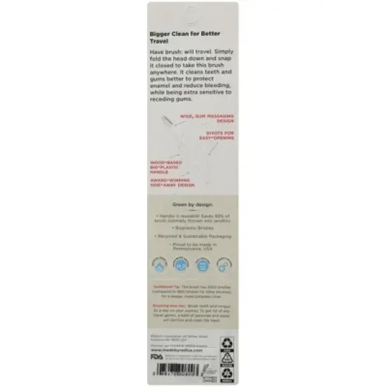 Radius Tour Travel Brush Soft Replaceable Head Toothbrush Travel Case - 6 ct image {2}