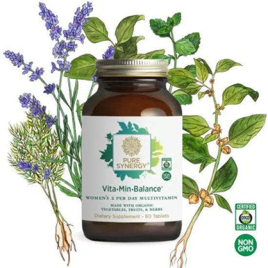 Pure Synergy Vita&bull;Min&bull;Balance&reg; for Women &ndash; Multivitamin with Adaptogens for Energy & Hormone Health | 60 Tablets image {1}