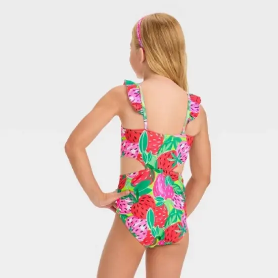 Girls' 'Berry Sweet' Fruit Printed One Piece Swimsuit - Cat & Jack&trade; image {2}