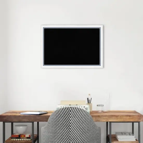 26"x18" Morgan Wood Frame Cork Board White/Blue - Amanti Art image {4}