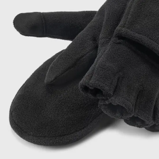 Men's Flip Top Fleece Gloves - All in Motion&trade; Black image {1}