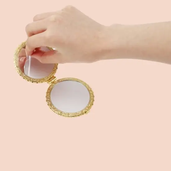 Unique Bargains Compact Round Mini Mirror for Purse 1 Pc image {3}