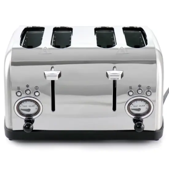 MegaChef 4 Slice Wide Slot Toaster with Variable Browning in Silver image {1}