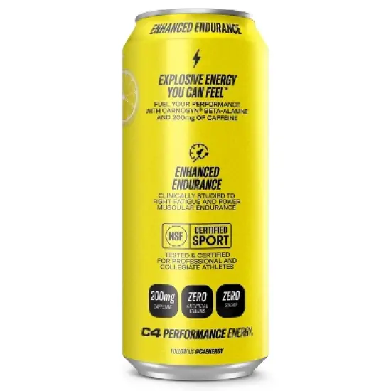 C4 Smart Energy Performance Classic Lemonade Energy Drink - 16 fl oz Can image {8}
