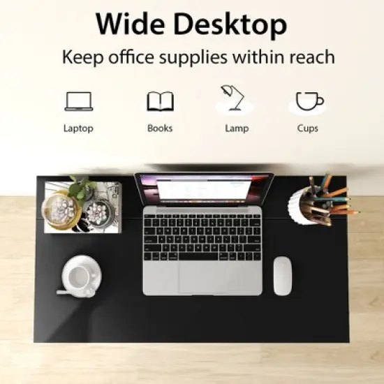 Costway Folding Computer Desk No Assembly Study Writing Table for Small Spaces Walnut/Black/Brown/White image {8}