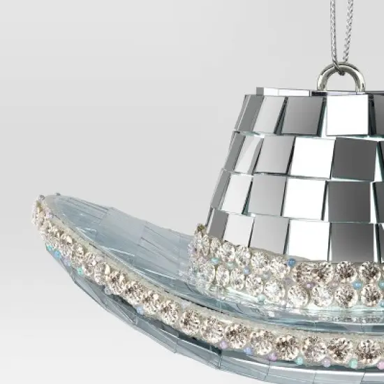 Christmas Silver Disco Cowboy Hat Ornament - Wondershop&trade; image {2}