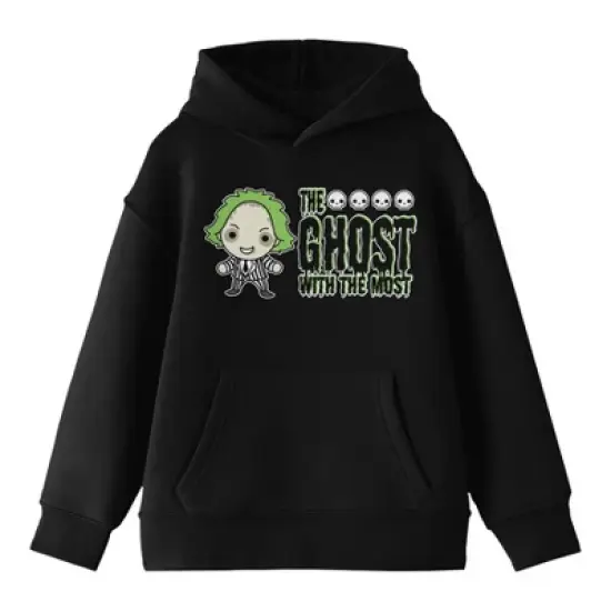 Beetlejuice Chibi Ghost Youth Boys Black Hoodie image {4}