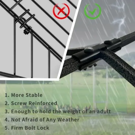 Artloge Large Heavy Duty Metal Chicken Coop Walk-In Chicken Coop Hen Run House Poultry Rabbit Cage with UV & Waterproof Cover for Outside Yard Farm image {5}