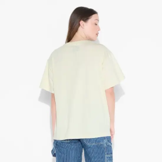 Women's Mickey Scribble Oversized Short Sleeve Graphic T-Shirt - Cream image {2}