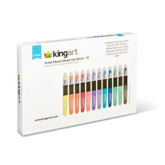 KINGART Gel Stick Crayons, 12 Metallic Colors image {6}